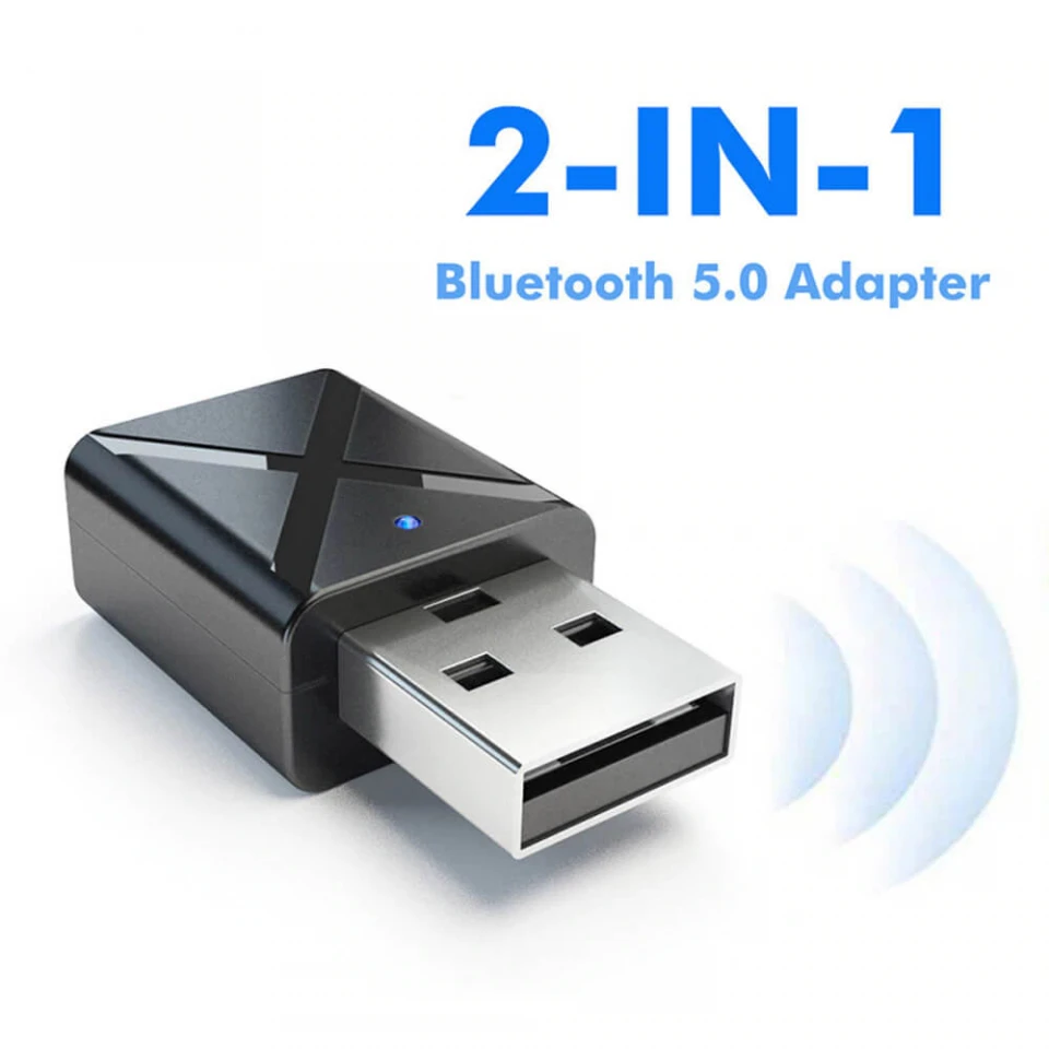 2-si 1-ində Micro Bluetooth Adapter 5.0 Qebuledici və Ötürücü TV Kompüter və Avtomobil üçün