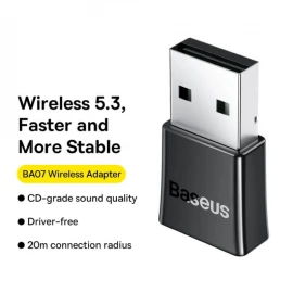 Baseus BA07 5.3 Bluetooth Adapter Kompüter Notebook üçün (Qara)