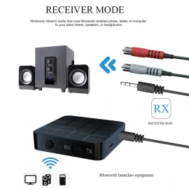 2 in 1 Bluetooth 5.0 Qəbuledici Ötürücü AV Aux Mikrafon ilə Tv Komp Avtomobil Musiqi Mərkəzi üçün