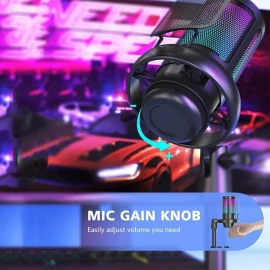 USB Mikrafon Notebook və Kompüterlə həm də Telefonda Professional Səsyazma Canlı Yayım Oyun Karaoke üçün
