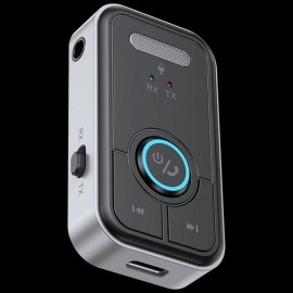 Bluetooth 5.3 Qəbuledici Ötürücü 2 in 1 Mikrafon ilə Tv Komp Avtomobil Musiqi Mərkəzi üçün (Qara)