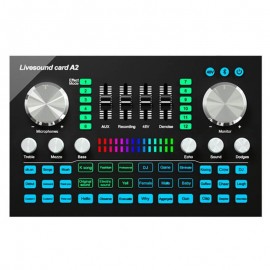 Live SoundCard A2 Canlı Yayım Açmaq Musiqi Yazmaq Karaoke Oxumaq və.s üçün Səs Kartı Telefon və Kompüter Dəstəkləyən