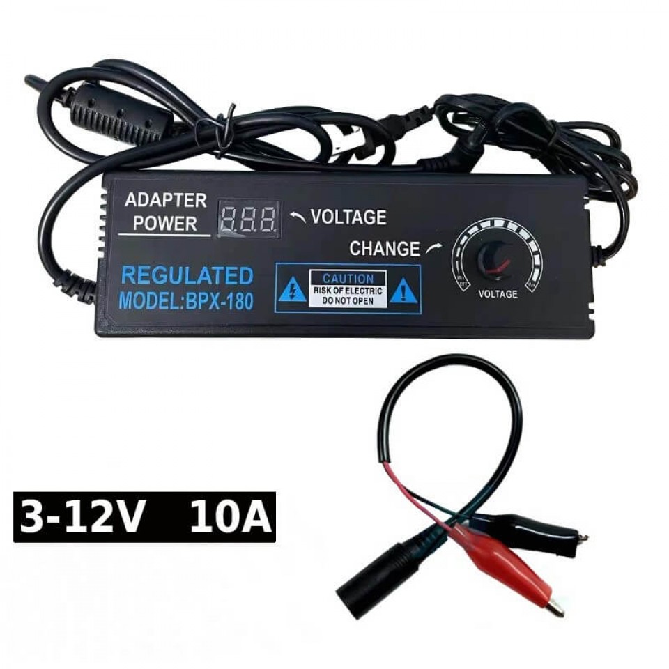 Tənzimlənən Enerji Təchizatı Adapteri AC-DC 3V-12V 10A Universal Adapter Ekranlı