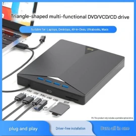 M-LID MD-701 7-in-1 Xarici DVD-RW USB 3.0 Sürücü – CD/DVD Yazıcı, USB Hub, SD/TF