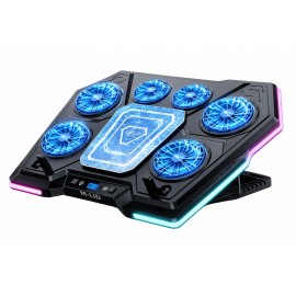 M-LID LZ-D13 RGB Gaming Laptop Cooler 6 Fan Semiconductor Cooling Stand 12-21"