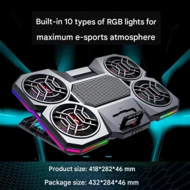 M-LID H5 Laptop Soyuducu Stend RGB İşıqlı | 6 Fan | 3 Sürət | 2000 RPM
