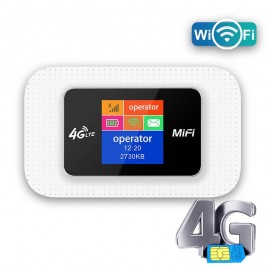 4G LTE Mini WiFI Cib Modemi Daxili Batareyalı 150Mbps Sürətli Səyahət Avtomobil Gəzinti üçün (2100mah-Ağ)
