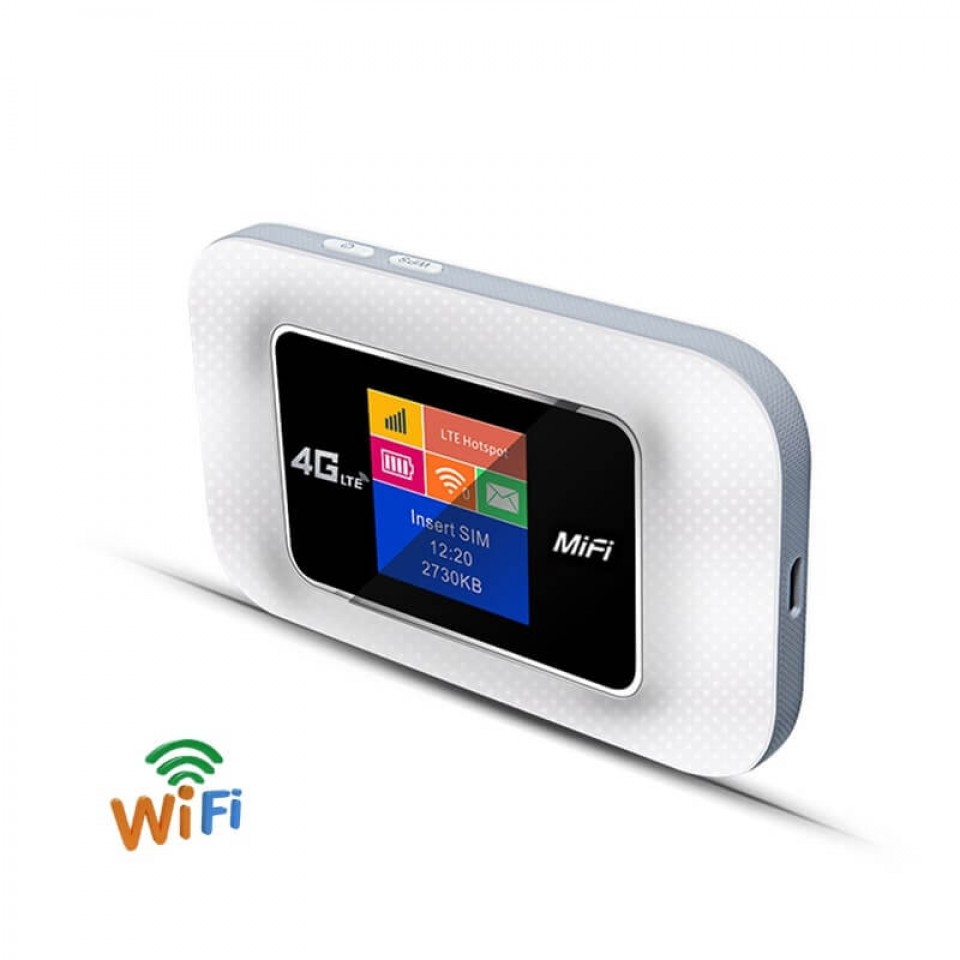 4G LTE Mini WiFI Cib Modemi Daxili Batareyalı 150Mbps Sürətli Səyahət Avtomobil Gəzinti üçün (2100mah-Ağ)