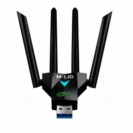 M-LID AC1300 USB 3.0 Wi-Fi Adapter – 1300 Mbps, Dual Band 2.4GHz/5GHz, 4 Antenna