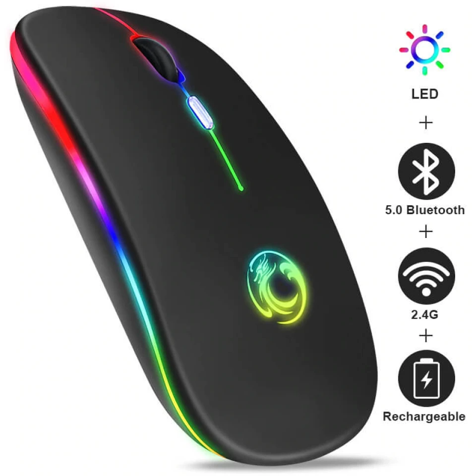iMICI RGB Bluetooth Mouse Telefon / Komputer /Planşet üçün Sarj Edilə Bilən Siçan