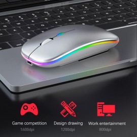 VR RGB 5.2 Bluetooth Mouse Telefon / Komputer /Planşet üçün Sarj Edilə Bilən Siçan