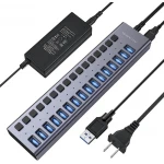 ACASIS 16 Port USB 3.0 Date USB Hub 5Gbps Yüksək Sürətli və Sarj Etmə Funksiyalı - 90 WATT 