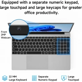 XBOSS Ultra-Nazik 15.6 düym Noutbuk – 16GB RAM, 128GB SSD, Intel Dörd Nüvəli, Windows 10 Pro