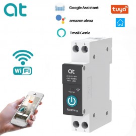 TUYA WiFi Ağıllı Elektrik Avtomatı – 1P 20A DIN Relssə Quraşdırılan, Smart Ev Üçün İdarəetmə və Sayğac Funksiyalı
