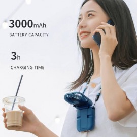 Coxfunksiyalı Mini Sərinkeş Boyundan Asılan Stolüstü Telefon Tutan və 3000Mah Powerbank Funksiyası ilə