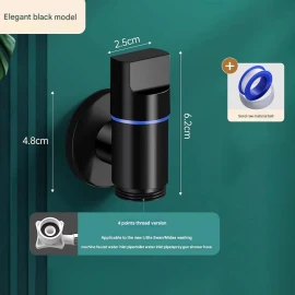 Mubin Qara Arko Kran | Tam Mis, 6 mm Vida Bağlantısı, Ev İstifadəsi üçün