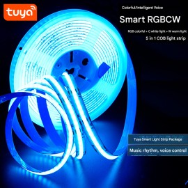 Tuya Ağıllı RGBCW LED İşıq Zolağı – ZigBee, Yüksək Parlaqlıq, COB Texnologiyası, Musiqi Ritmi və Səs İdarəetməsi