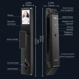 NeweKey Tuya Tətbiqi ilə Üztanıma və HD Video Dəstəyi olan Ev Qapısı Ağıllı Kilidi