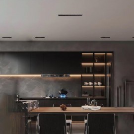 30W Qara LED İnteqrasiya Edilmiş Şəbəkəli Çıraq – İşıqlandırma üçün Daxili Gömülü Xətti Lampa