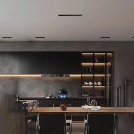 30W Qara LED İnteqrasiya Edilmiş Şəbəkəli Çıraq – İşıqlandırma üçün Daxili Gömülü Xətti Lampa