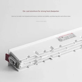 30W Qara LED İnteqrasiya Edilmiş Şəbəkəli Çıraq – İşıqlandırma üçün Daxili Gömülü Xətti Lampa