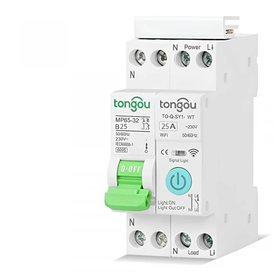 Tongou Tuya WiFi Ağıllı Avtomat – Mobil Tətbiq və Səs İdarəsi ilə 25A