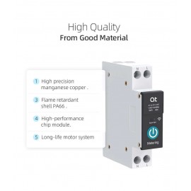 TUYA WiFi Ağıllı Elektrik Avtomatı – 1P 20A DIN Relssə Quraşdırılan, Smart Ev Üçün İdarəetmə və Sayğac Funksiyalı