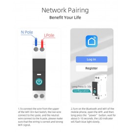 TUYA WiFi Ağıllı Elektrik Avtomatı – 1P 25A DIN Relssə Quraşdırılan, Smart Ev Üçün İdarəetmə və Sayğac Funksiyalı