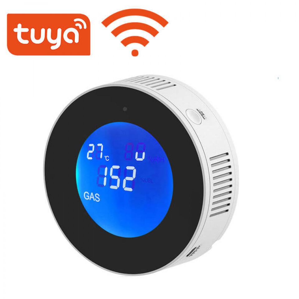 Tuya WiFi Təbii Qaz Detektoru Metan Qaz Detektoru Temperatur Funksiyalı Qaz Sızma Detektoru