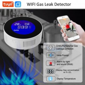 Tuya WiFi Təbii Qaz Detektoru Metan Qaz Detektoru Temperatur Funksiyalı Qaz Sızma Detektoru