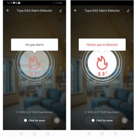 Tuya WiFi Təbii Qaz Detektoru Metan Qaz Detektoru Temperatur Funksiyalı Qaz Sızma Detektoru
