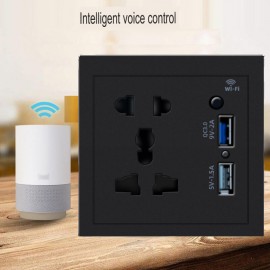 Tuya WiFi İkili Elektrik Yuvası Surətli USB Sarj Portu Smart Plug