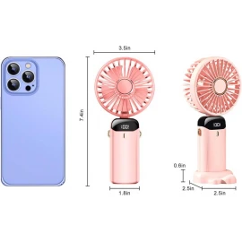 XBOSS N15 Telefon Tutacaqlı Həmdə Boyundan Asıla Bilən Mini Sərinkeş Çəhrayı