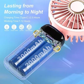 XBOSS N15 Telefon Tutacaqlı Həmdə Boyundan Asıla Bilən Mini Sərinkeş Çəhrayı