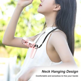 XBOSS N15 Telefon Tutacaqlı Həmdə Boyundan Asıla Bilən Mini Sərinkeş Çəhrayı