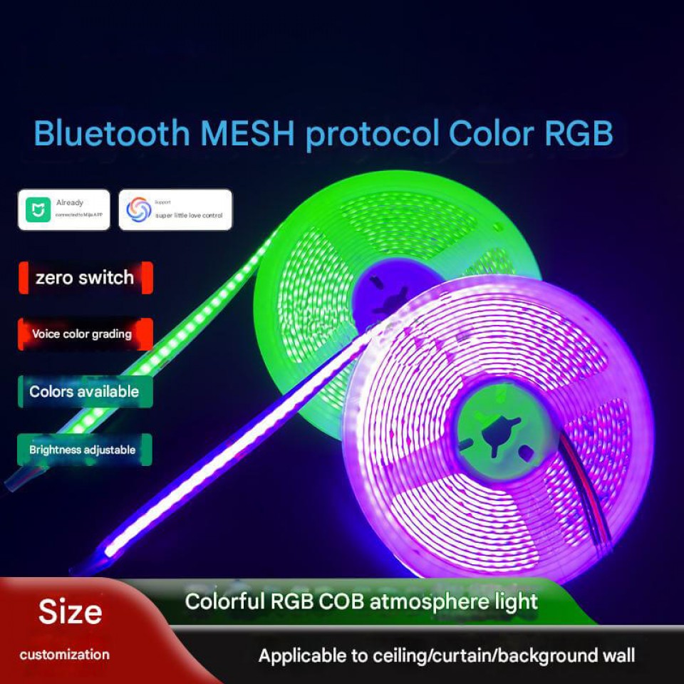 RGB COB Smart LED Zolaq İşıq – 24V, Bluetooth Mesh, Mi Home Uyğun, Tavana və Pərdəyə Quraşdırıla Bilən 10 Metr