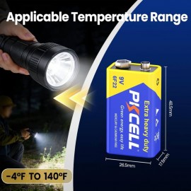 9V Batareya 6F22 PKCELL Extra Heavy Duty – Uzunömürlü, Güclü Enerji (Mikrofon, Siqnalizasiya, Oyuncaq üçün)