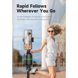 360° Avtomatik Üz İzləmə Tripodu – Ağıllı Kamera Tutacağı, Jest Nəzarəti və Uzaqdan İdarəetmə ilə Vlog, Yayım və TikTok üçün