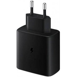 Samsung 45W Adaptor +  Kabel Super Sürətli Doldurma USB C Tipi Galaxy Note 20 10 + 5G A91 A80 S21 S20 Ultra üçün (Qara Kabel ilə)