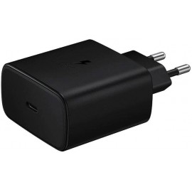 Samsung 45W Adaptor +  Kabel Super Sürətli Doldurma USB C Tipi Galaxy Note 20 10 + 5G A91 A80 S21 S20 Ultra üçün (Qara Kabel ilə)