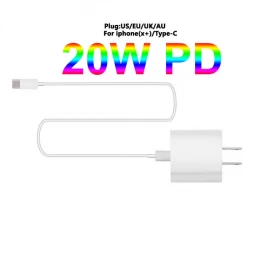 PD 20W Adaptor iPhone 13 12 11 14 Pro Max iPhone 14 Plus XR X XS MAX iPad Air üçün Sürətli Sarj Adapter + Kabel