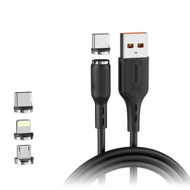 Denmen 3 in 1 Maqnit USB Kabel Type-C / Micro USB / Lightning