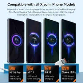 Xiaomi Usb Type C to Type C Cable 67W Turbo Sürətli Mi 13 12T Pro 12 S 11 Ultra Poco F5 Redmi Note 10 üçün 1M (Ağ 67W)