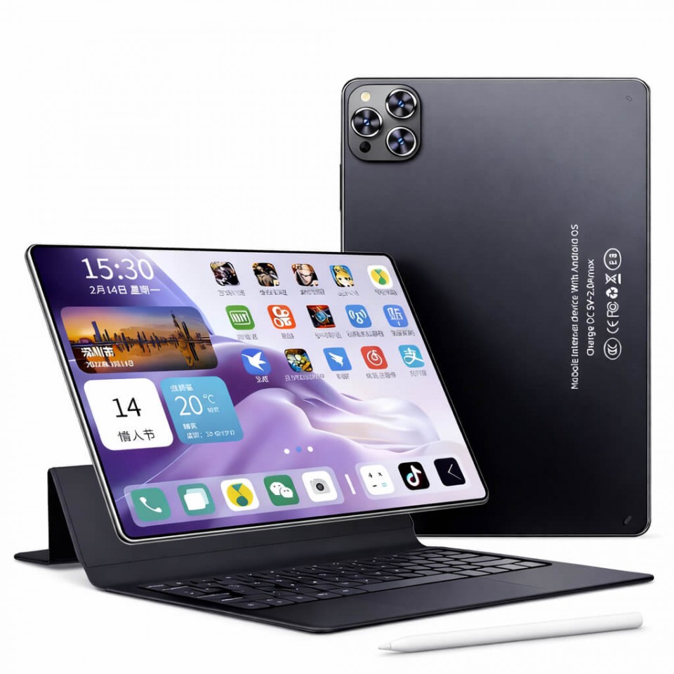 11" 5G Planşet 16GB RAM 1TB Yaddaş, 2 SIM Kart, MTK 888 2.84GHz, Android 12, Bluetooth Klaviatura və Stylus Qələm