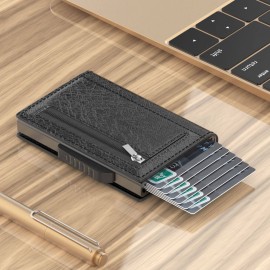 XBOSS Z1 Ağıllı Pul Qabı Metal Kart Qabı Nazik Dəri Pul Kisəsi